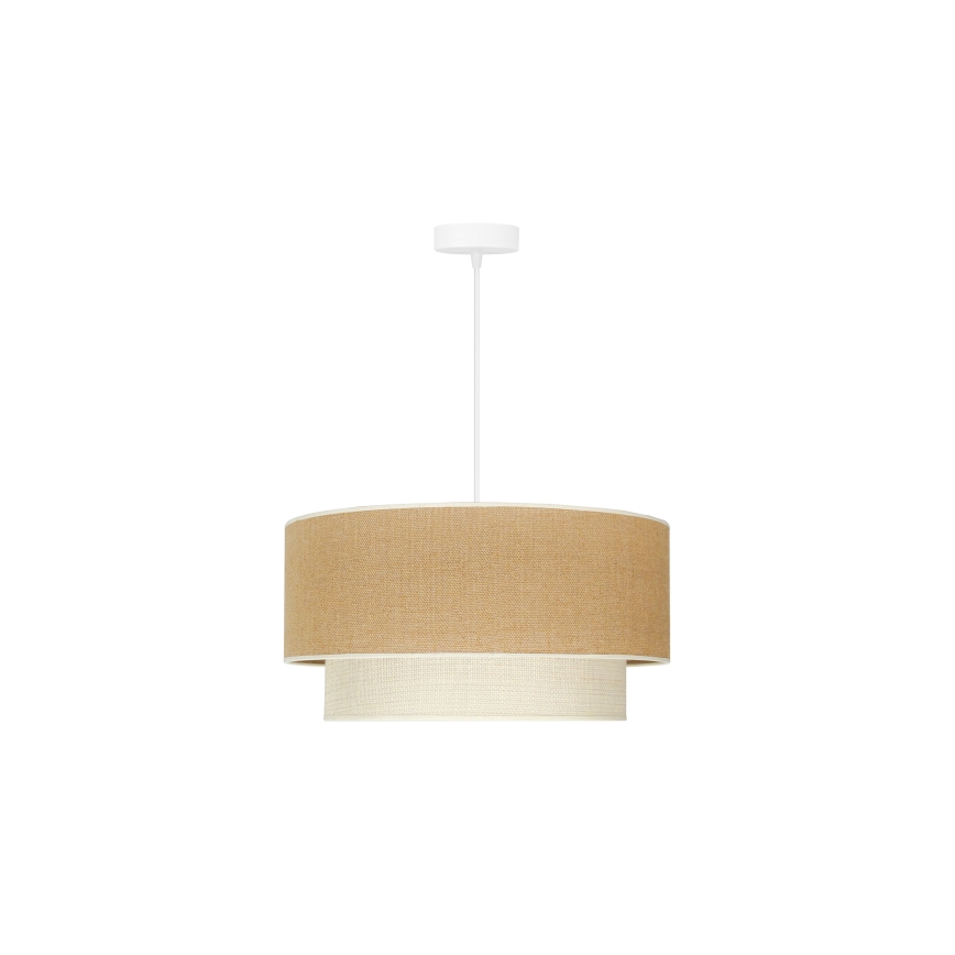 Duolla - Lámpara colgante YUTE BOHO 1xE27/15W/230V diá. 45 cm marrón/color crema