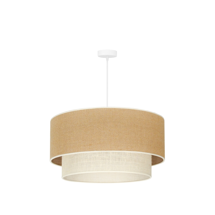 Duolla - Lámpara colgante YUTE BOHO 3xE27/15W/230V diá. 60 cm marrón/color crema
