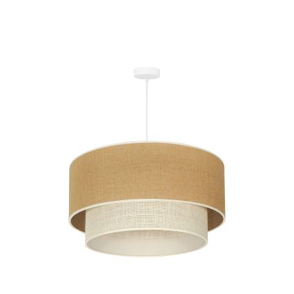 Duolla - Lámpara colgante YUTE BOHO 3xE27/15W/230V diá. 60 cm marrón/color crema