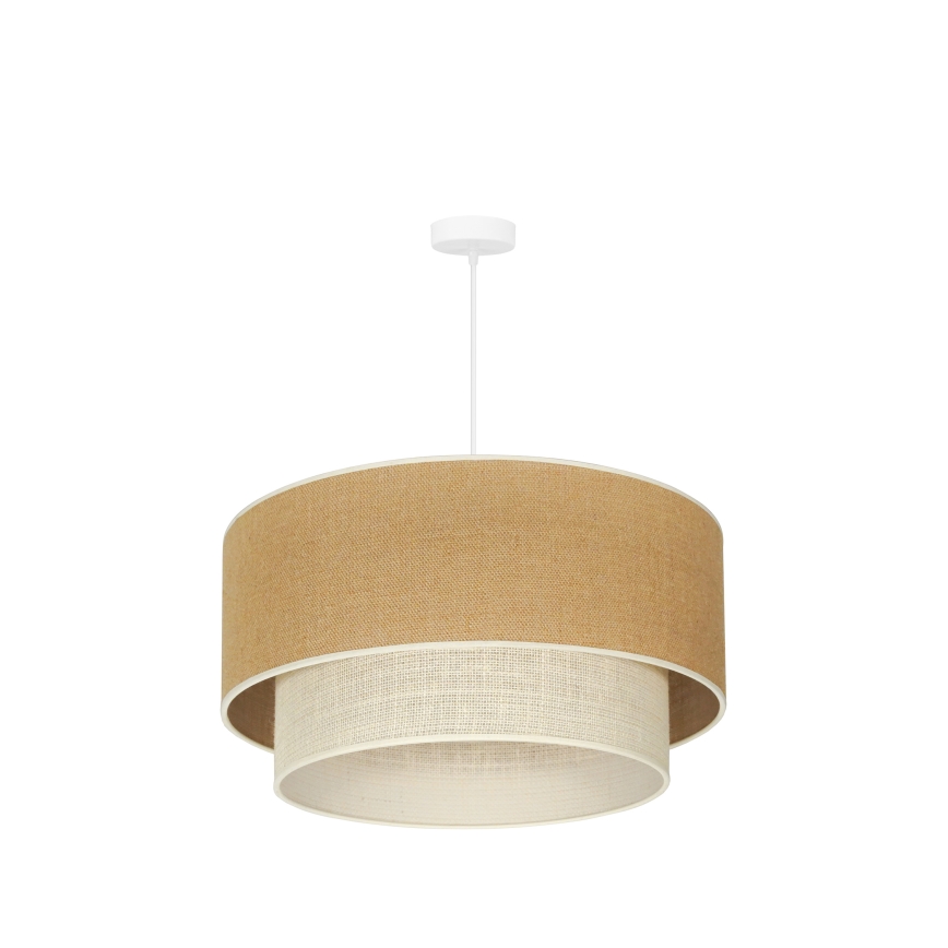 Duolla - Lámpara colgante YUTE BOHO 3xE27/15W/230V diá. 60 cm marrón/color crema