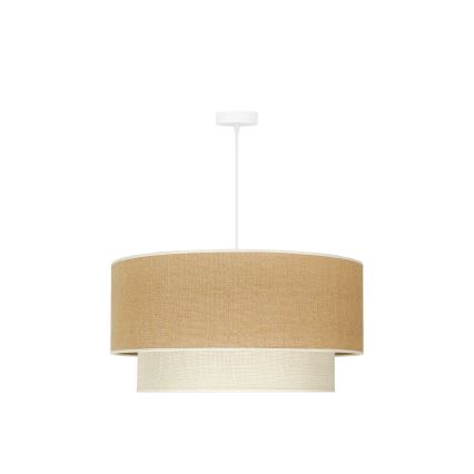 Duolla - Lámpara colgante YUTE BOHO 3xE27/15W/230V diá. 60 cm marrón/color crema