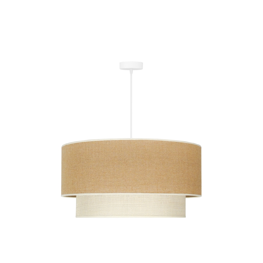 Duolla - Lámpara colgante YUTE BOHO 3xE27/15W/230V diá. 60 cm marrón/color crema