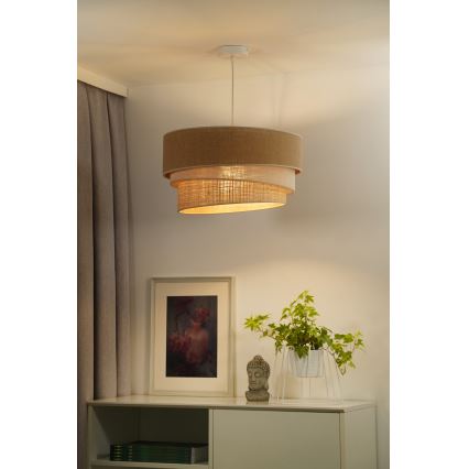 Duolla - Lámpara colgante YUTE TRIO 1xE27/15W/230V diá. 45 cm marrón/gris/beige