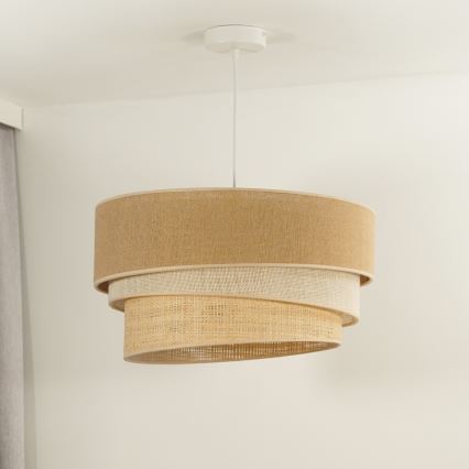 Duolla - Lámpara colgante YUTE TRIO 3xE27/15W/230V diá. 60 cm marrón/gris/beige