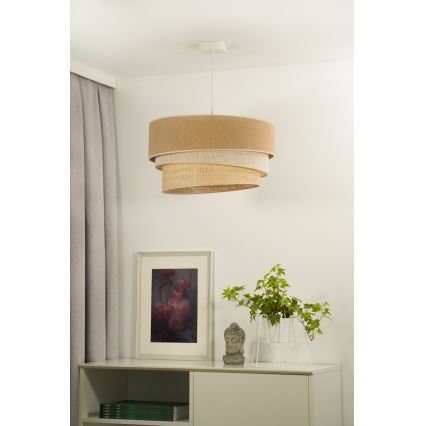 Duolla - Lámpara colgante YUTE TRIO 3xE27/15W/230V diá. 60 cm marrón/gris/beige