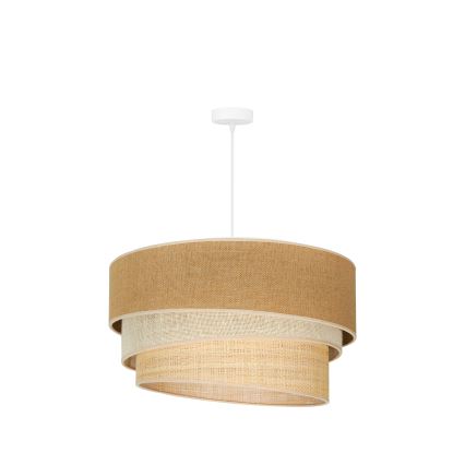 Duolla - Lámpara colgante YUTE TRIO 3xE27/15W/230V diá. 60 cm marrón/gris/beige