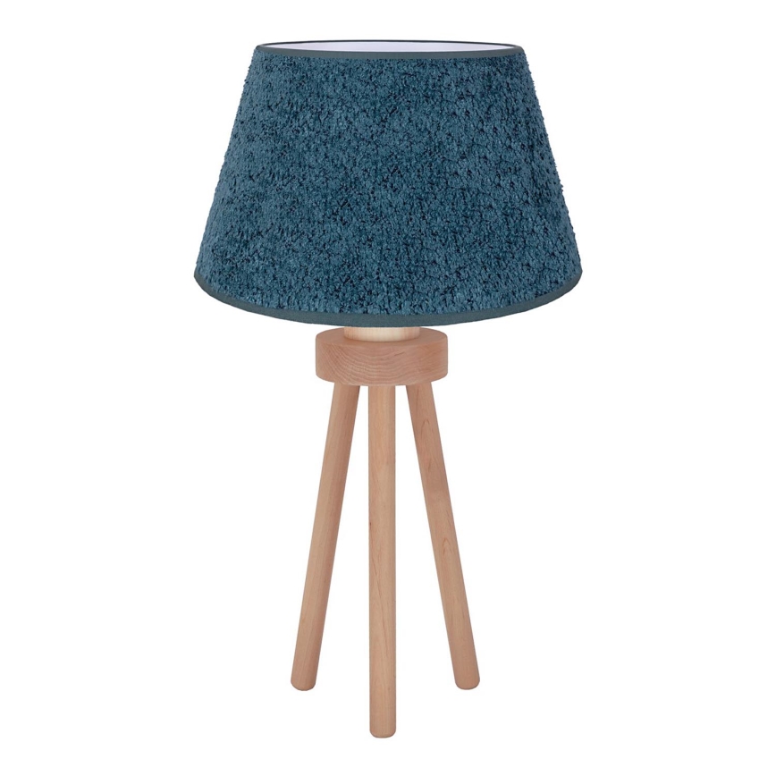 Duolla - Lámpara de mesa BOUCLE 1xE27/15W/230V diá. 28 cm turquesa/madera