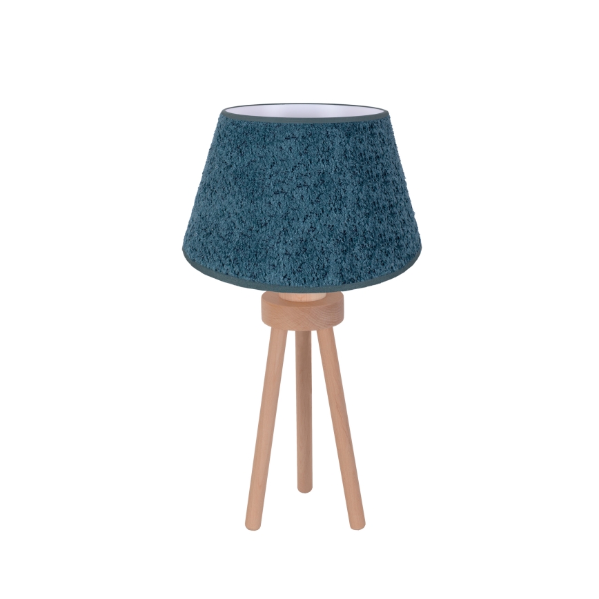 Duolla - Lámpara de mesa BOUCLE 1xE27/15W/230V diá. 28 cm turquesa/madera