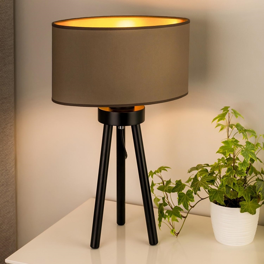 Duolla - Lámpara de mesa OVAL VEGAN 1xE27/15W/230V diá. 30 cm beige