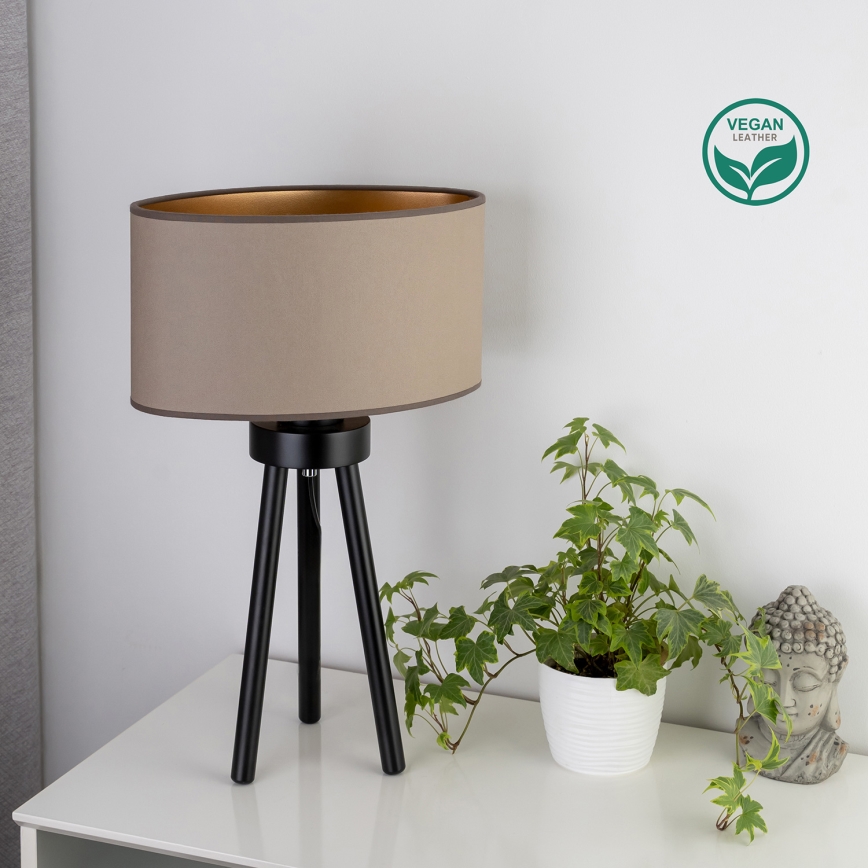 Duolla - Lámpara de mesa OVAL VEGAN 1xE27/15W/230V diá. 30 cm beige