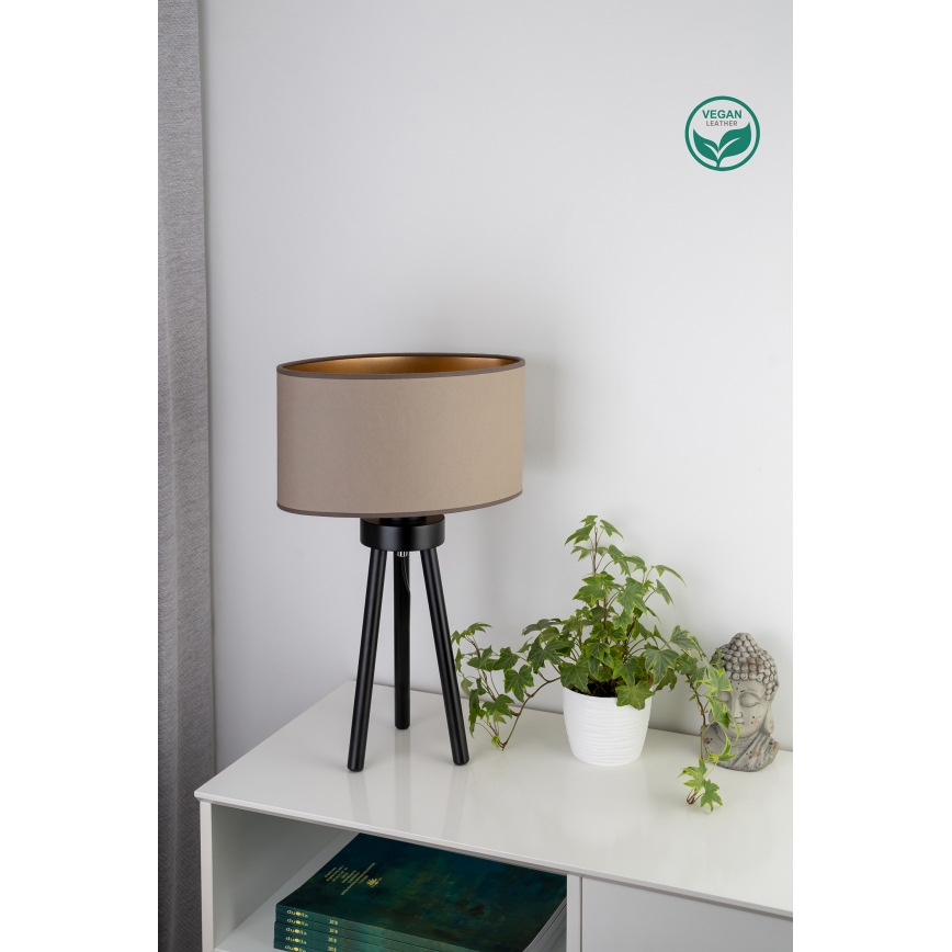 Duolla - Lámpara de mesa OVAL VEGAN 1xE27/15W/230V diá. 30 cm beige