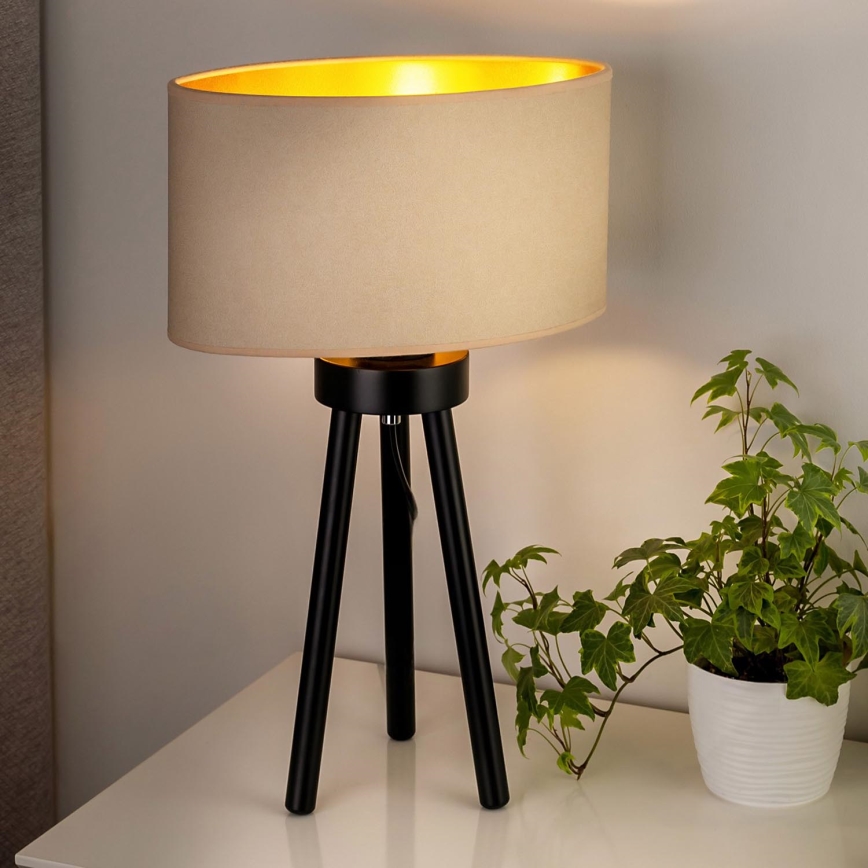 Duolla - Lámpara de mesa OVAL VEGAN 1xE27/15W/230V diá. 30 cm color crema