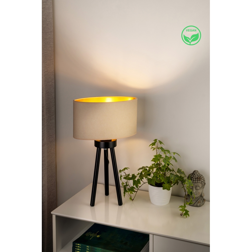 Duolla - Lámpara de mesa OVAL VEGAN 1xE27/15W/230V diá. 30 cm color crema