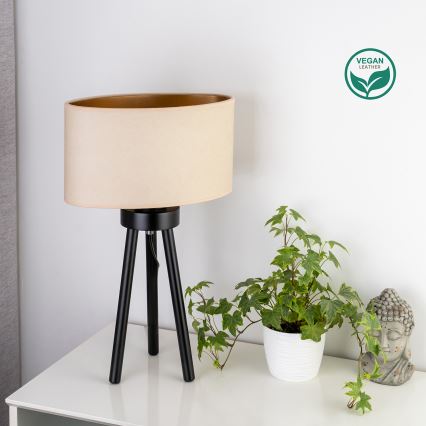 Duolla - Lámpara de mesa OVAL VEGAN 1xE27/15W/230V diá. 30 cm color crema