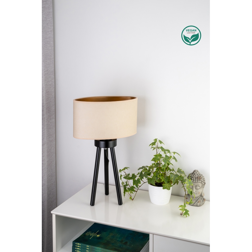 Duolla - Lámpara de mesa OVAL VEGAN 1xE27/15W/230V diá. 30 cm color crema