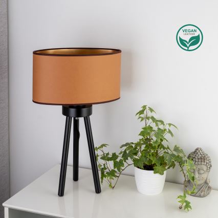 Duolla - Lámpara de mesa OVAL VEGAN 1xE27/15W/230V diá. 30 cm marrón