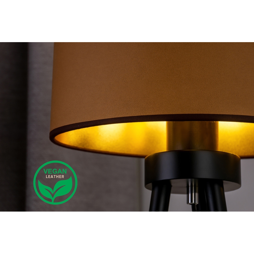 Duolla - Lámpara de mesa OVAL VEGAN 1xE27/15W/230V diá. 30 cm marrón