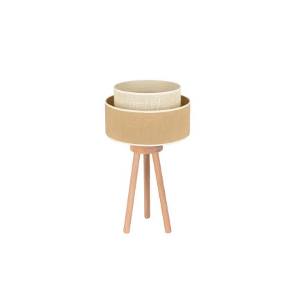 Duolla - Lámpara de mesa YUTE BOHO 1xE27/15W/230V diá. 25 cm marrón/color crema