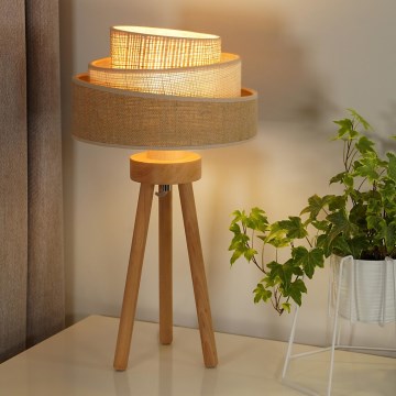 Duolla - Lámpara de mesa YUTE TRIO 1xE27/15W/230V diá. 25 cm marrón/gris/beige