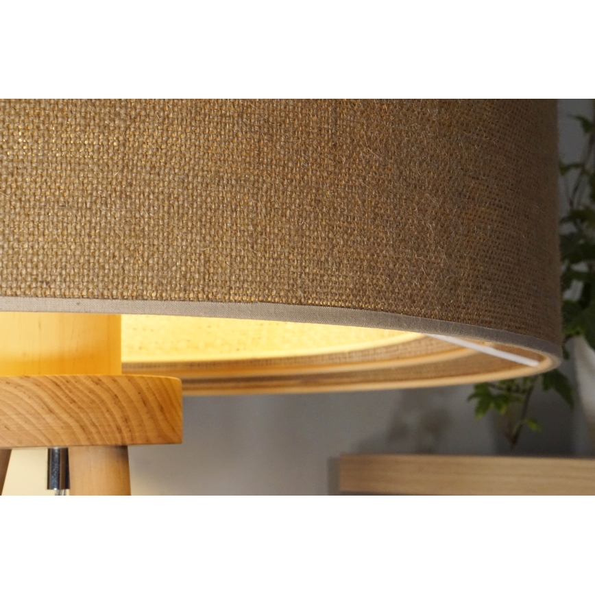 Duolla - Lámpara de mesa YUTE TRIO 1xE27/15W/230V diá. 25 cm marrón/gris/beige