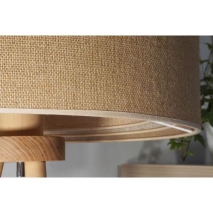 Duolla - Lámpara de mesa YUTE TRIO 1xE27/15W/230V diá. 25 cm marrón/gris/beige