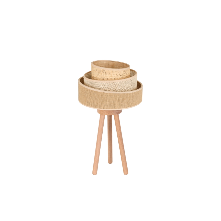 Duolla - Lámpara de mesa YUTE TRIO 1xE27/15W/230V diá. 25 cm marrón/gris/beige