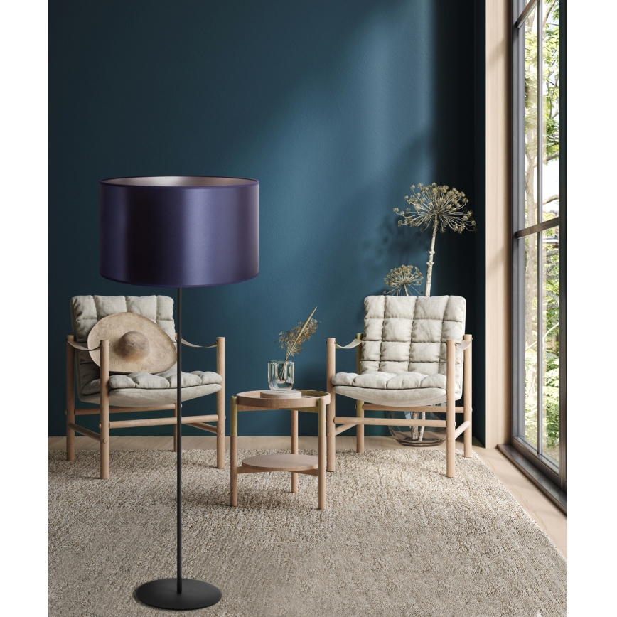 Duolla - Lámpara de pie CANNES 1xE27/15W/230V diá. 45 cm morado/plata/negro