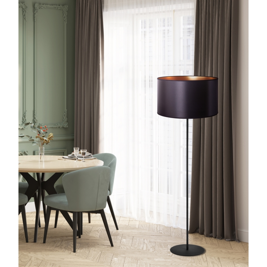 Duolla - Lámpara de pie CANNES 1xE27/15W/230V diá. 45 cm negro/cobre