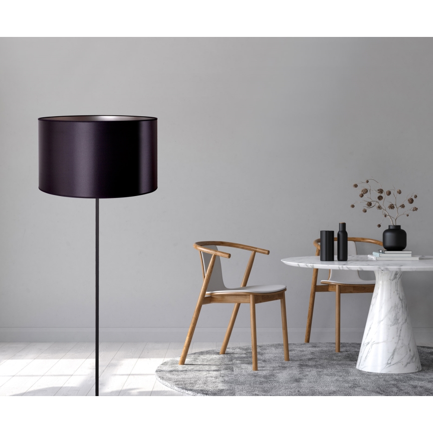 Duolla - Lámpara de pie CANNES 1xE27/15W/230V diá. 45 cm negro/plata
