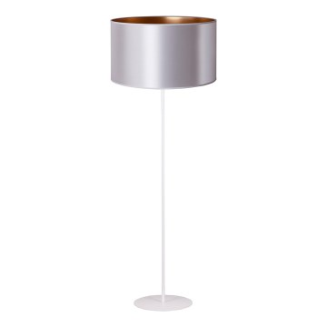 Duolla - Lámpara de pie CANNES 1xE27/15W/230V diá. 45 cm plata/cobre/blanco