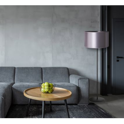 Duolla - Lámpara de pie CANNES 1xE27/15W/230V diá. 45 cm plata/negro