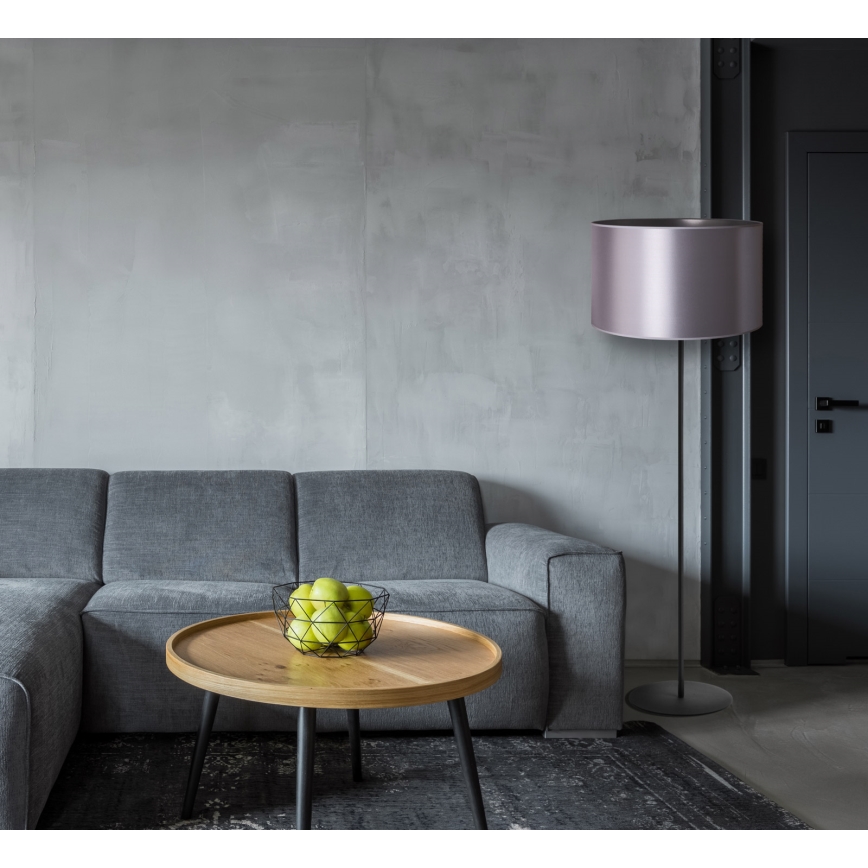 Duolla - Lámpara de pie CANNES 1xE27/15W/230V diá. 45 cm plata/negro