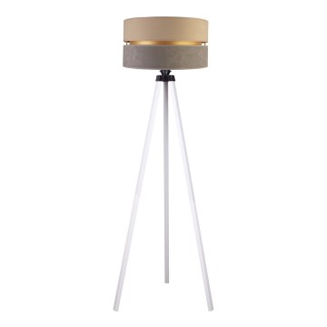 Duolla - Lámpara de pie DUO 1xE27/60W/230V diá. 44 cm beige/gris/blanco