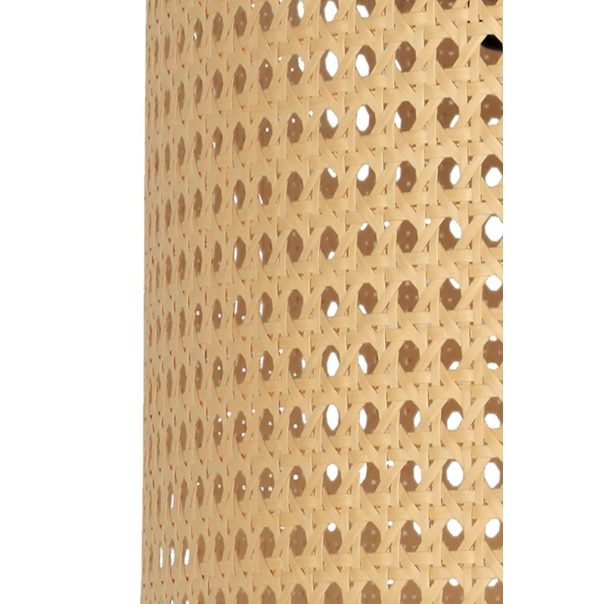 Duolla - Lámpara de pie ROLLER 1xE27/15W/230V diá. 45 cm ratán/negro