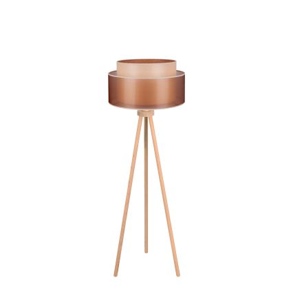 Duolla - Lámpara de pie WOOD BOHO 1xE27/15W/230V diá. 45 cm cobre/marrón/beige