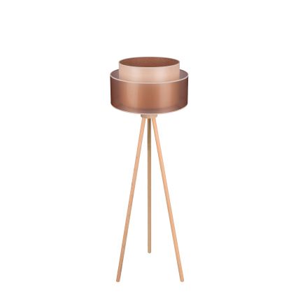 Duolla - Lámpara de pie WOOD BOHO 1xE27/15W/230V diá. 45 cm cobre/marrón/beige