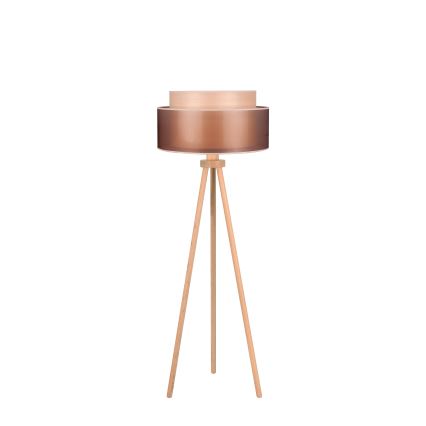 Duolla - Lámpara de pie WOOD BOHO 1xE27/15W/230V diá. 45 cm cobre/marrón/beige