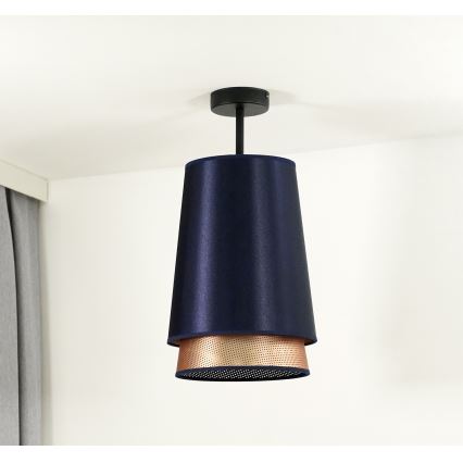 Duolla - Lámpara de techo BELL SHINY 1xE27/15W/230V diá. 25 cm azul/cobre