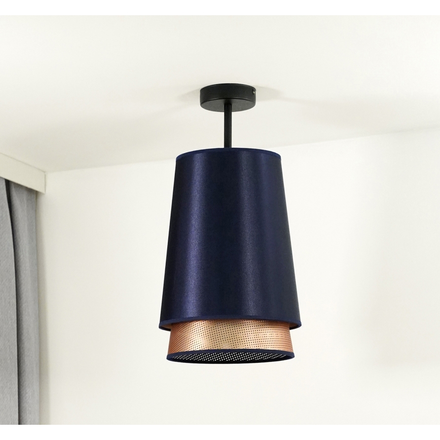 Duolla - Lámpara de techo BELL SHINY 1xE27/15W/230V diá. 25 cm azul/cobre