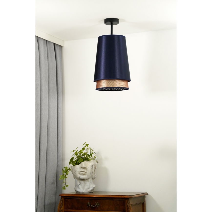Duolla - Lámpara de techo BELL SHINY 1xE27/15W/230V diá. 25 cm azul/cobre