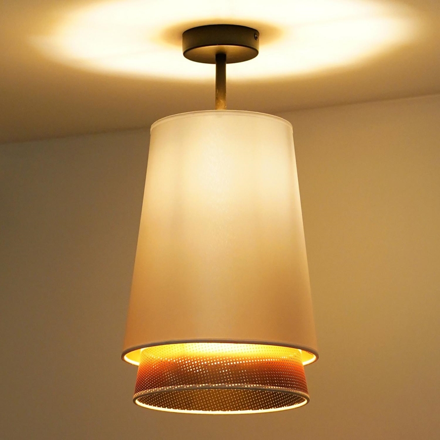 Duolla - Lámpara de techo BELL SHINY 1xE27/15W/230V diá. 25 cm blanco/cobre
