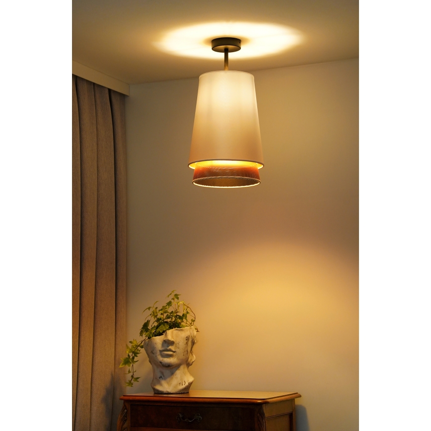 Duolla - Lámpara de techo BELL SHINY 1xE27/15W/230V diá. 25 cm blanco/cobre