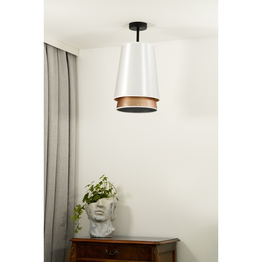 Duolla - Lámpara de techo BELL SHINY 1xE27/15W/230V diá. 25 cm blanco/cobre