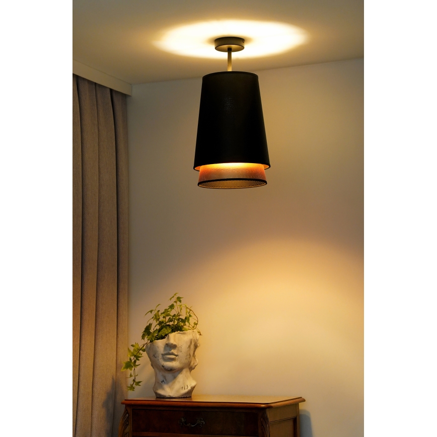Duolla - Lámpara de techo BELL SHINY 1xE27/15W/230V diá. 25 cm negro/cobre