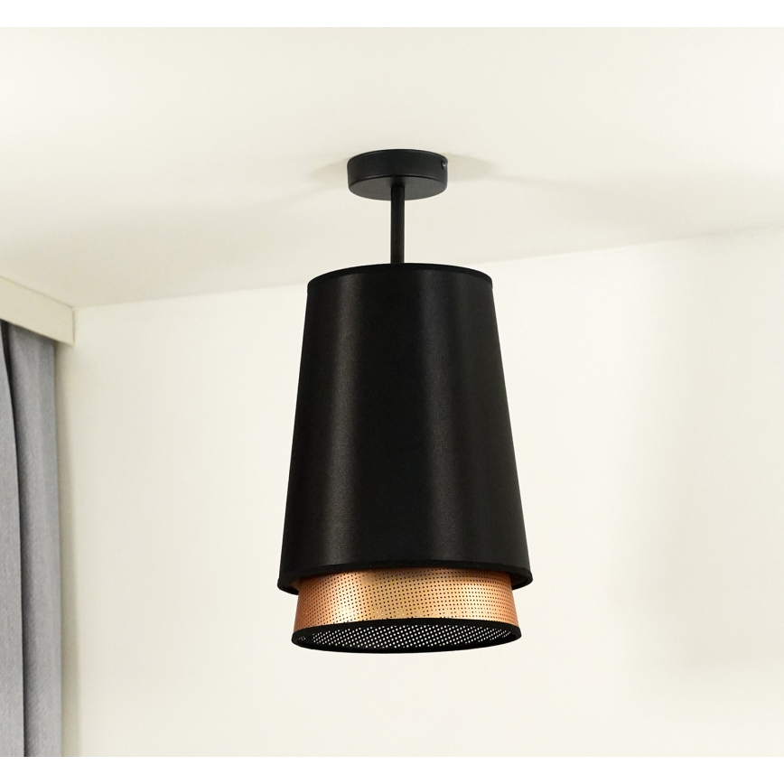 Duolla - Lámpara de techo BELL SHINY 1xE27/15W/230V diá. 25 cm negro/cobre