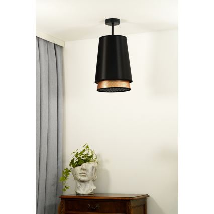 Duolla - Lámpara de techo BELL SHINY 1xE27/15W/230V diá. 25 cm negro/cobre