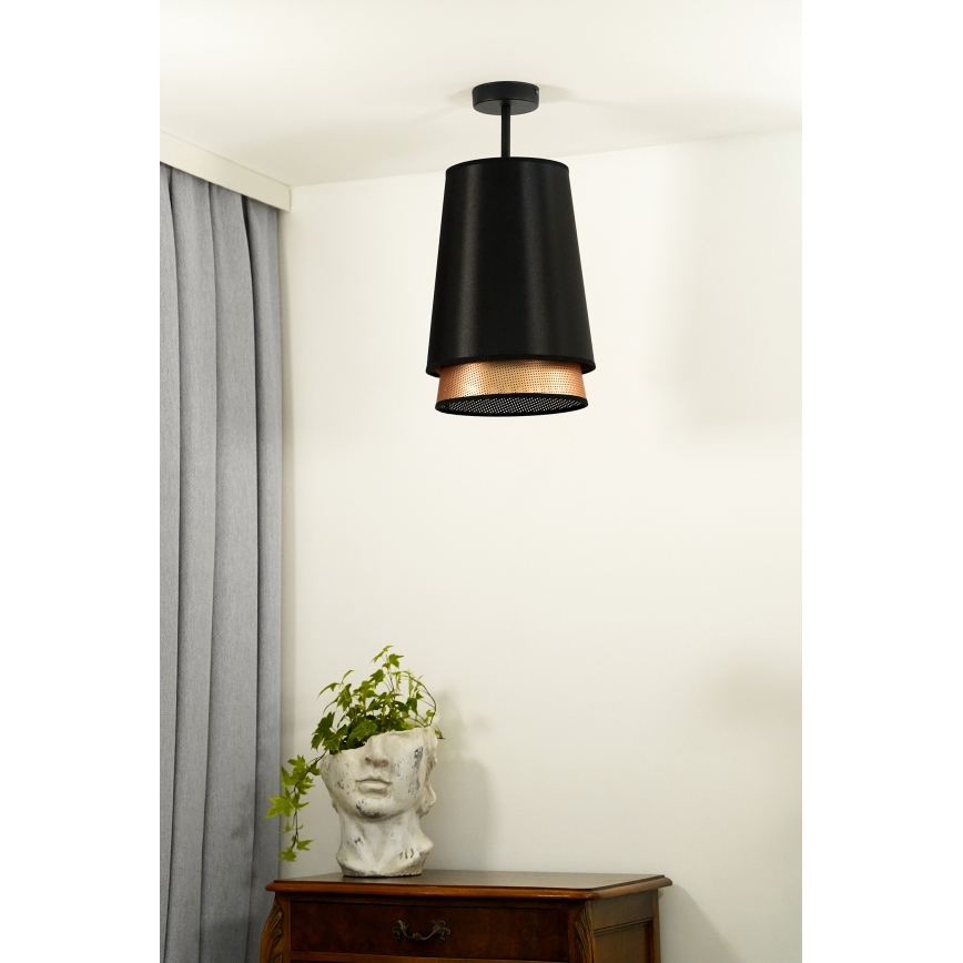 Duolla - Lámpara de techo BELL SHINY 1xE27/15W/230V diá. 25 cm negro/cobre