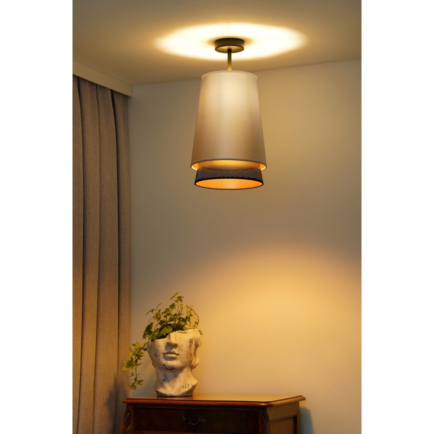 Duolla - Lámpara de techo BELL SHINY 1xE27/15W/230V diá. 25 cm plata/negro