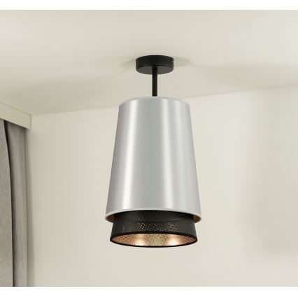 Duolla - Lámpara de techo BELL SHINY 1xE27/15W/230V diá. 25 cm plata/negro