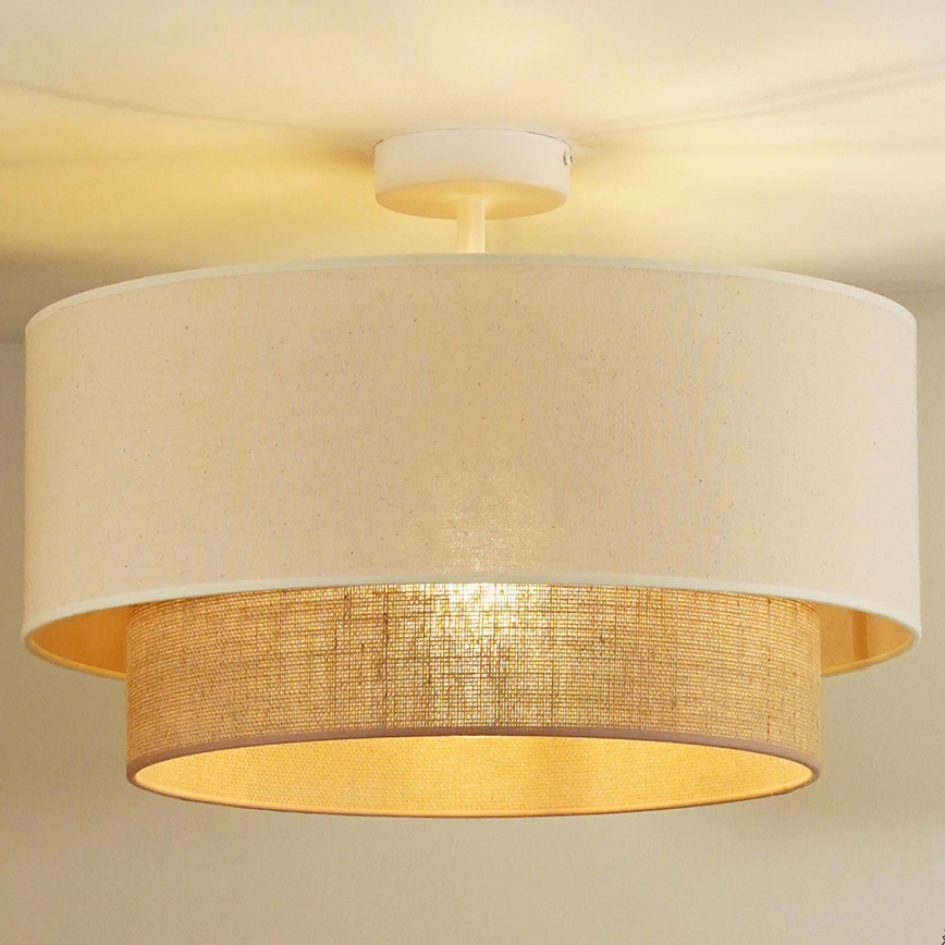 Duolla - Lámpara de techo BOHO 1xE27/15W/230V diá. 45 cm color crema/marrón